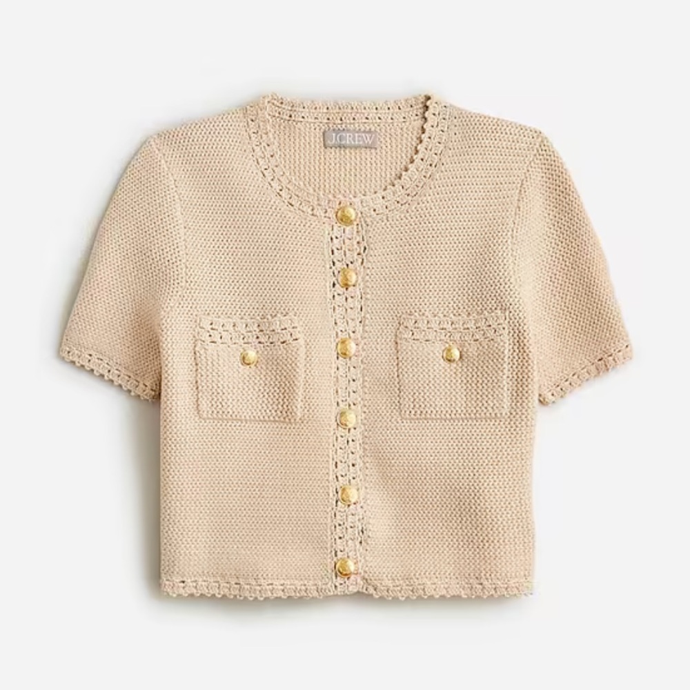 J Crew Short Sleeve Sweater Lady Jacket